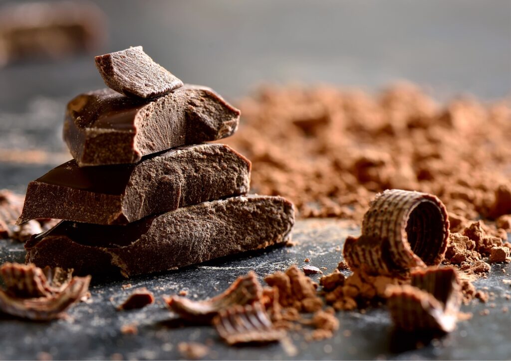 Stukjes pure chocolade
