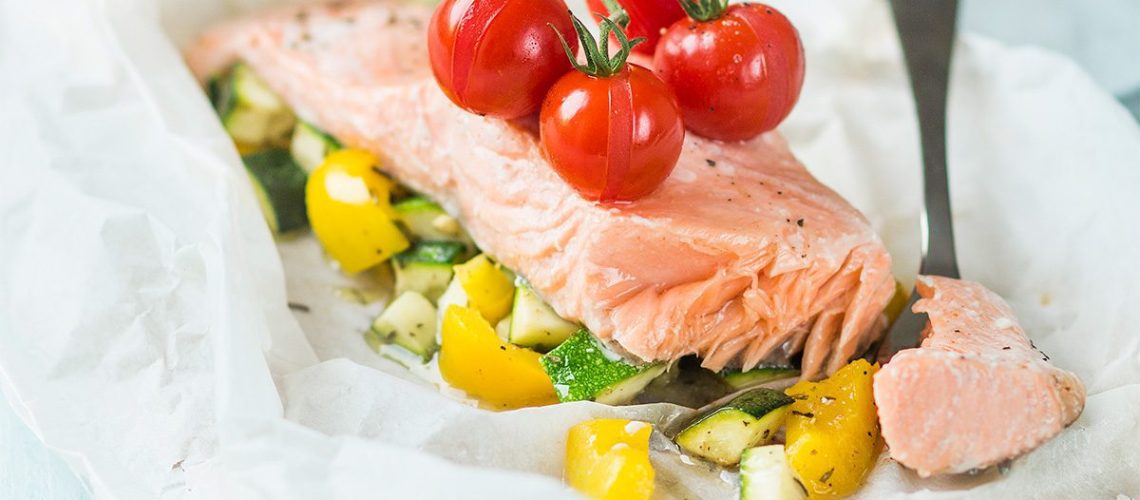 Zalm pakketje met groenten